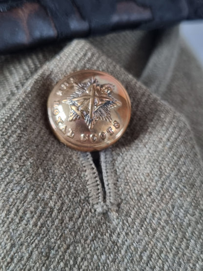 WW1 Royal Scots Uniform Cutaway Cuff Rank Jacket Trews Glengarry & Sam Browne