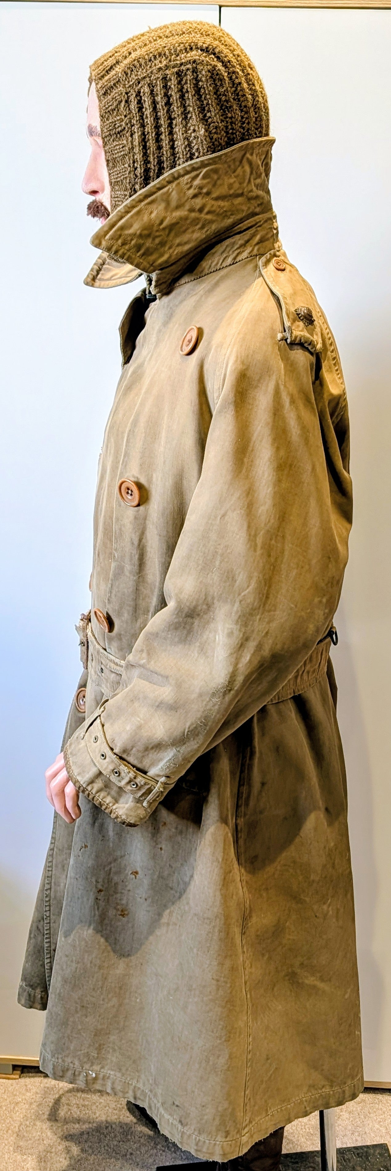 SOLD! Rare WW1 Burberry Officers Private Purchase Trench Coat with button-in Woollen Liner & Balaclava