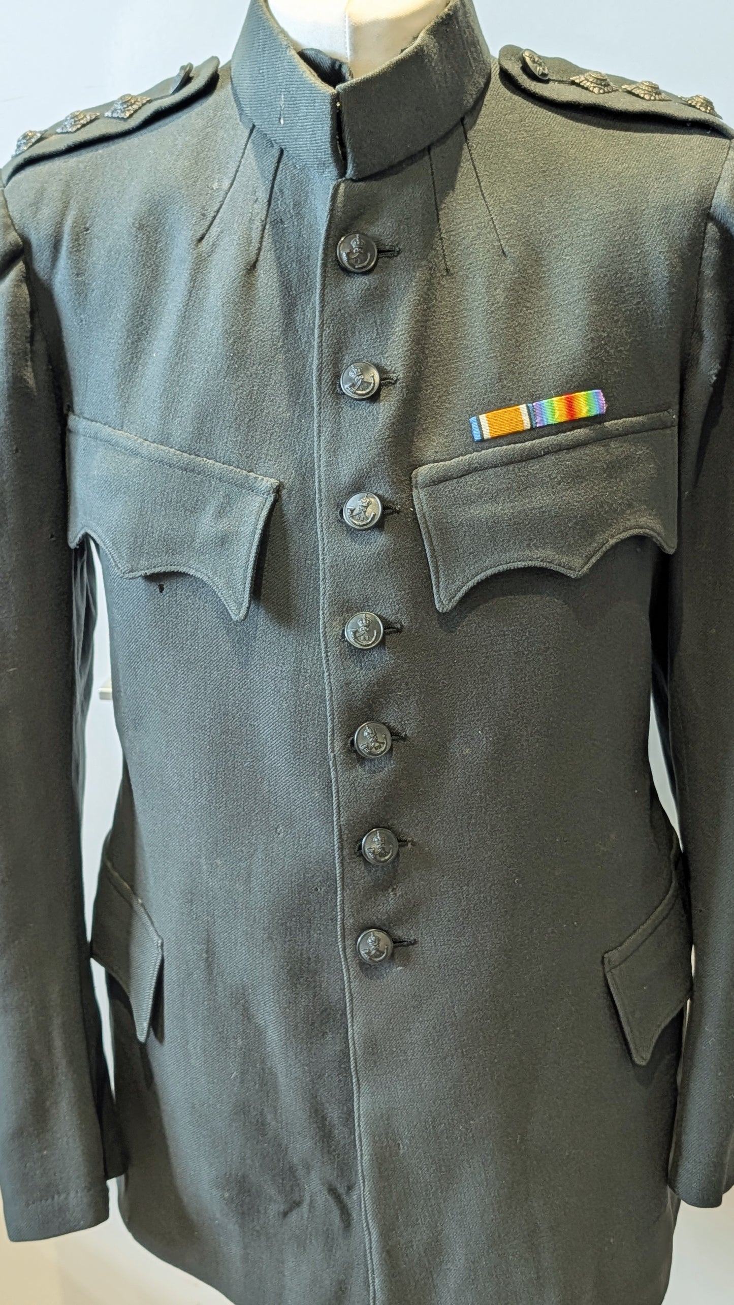 WW1 1917 Captain's Rifle Brigade No.1 Dark Green Jacket Named