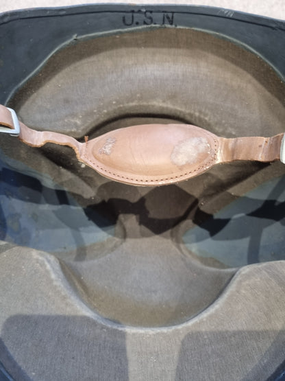 WW2 US Navy MK2 Talker Helmet Complete With Original Chinstrap