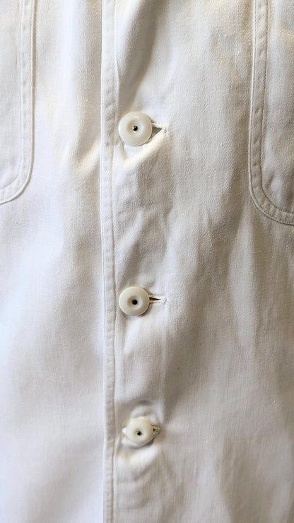 SOLD! Vintage Royal Navy No.1 Summer White Cotton Uniform Tunic Jacket 1958