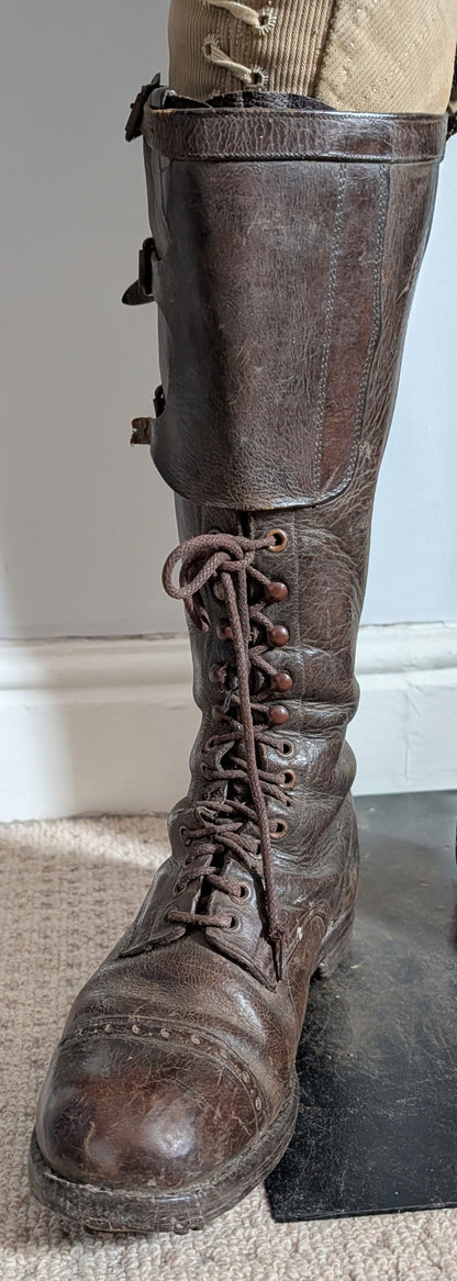 WW1 British officer's  Private Purchase Leather Hobnailed Trench Boots