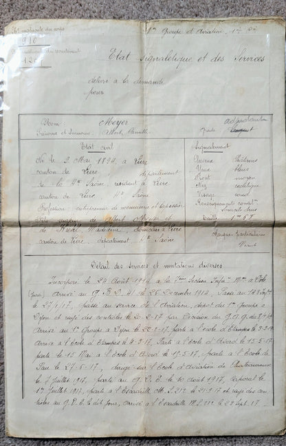 Unique WW1 French Army & Air Force Photo Album, Service Documents and Field Post Set to a Front Line Medic & Then Combat Pilot