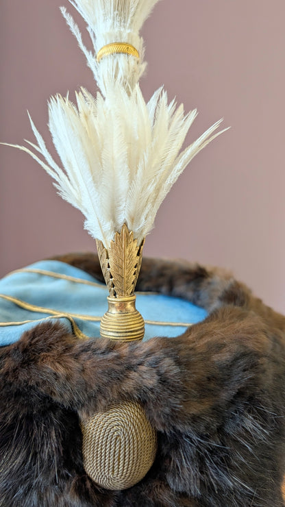 Rare Edwardian Pre WW1 3rd Hussars Officers Busby With White Feather Plume