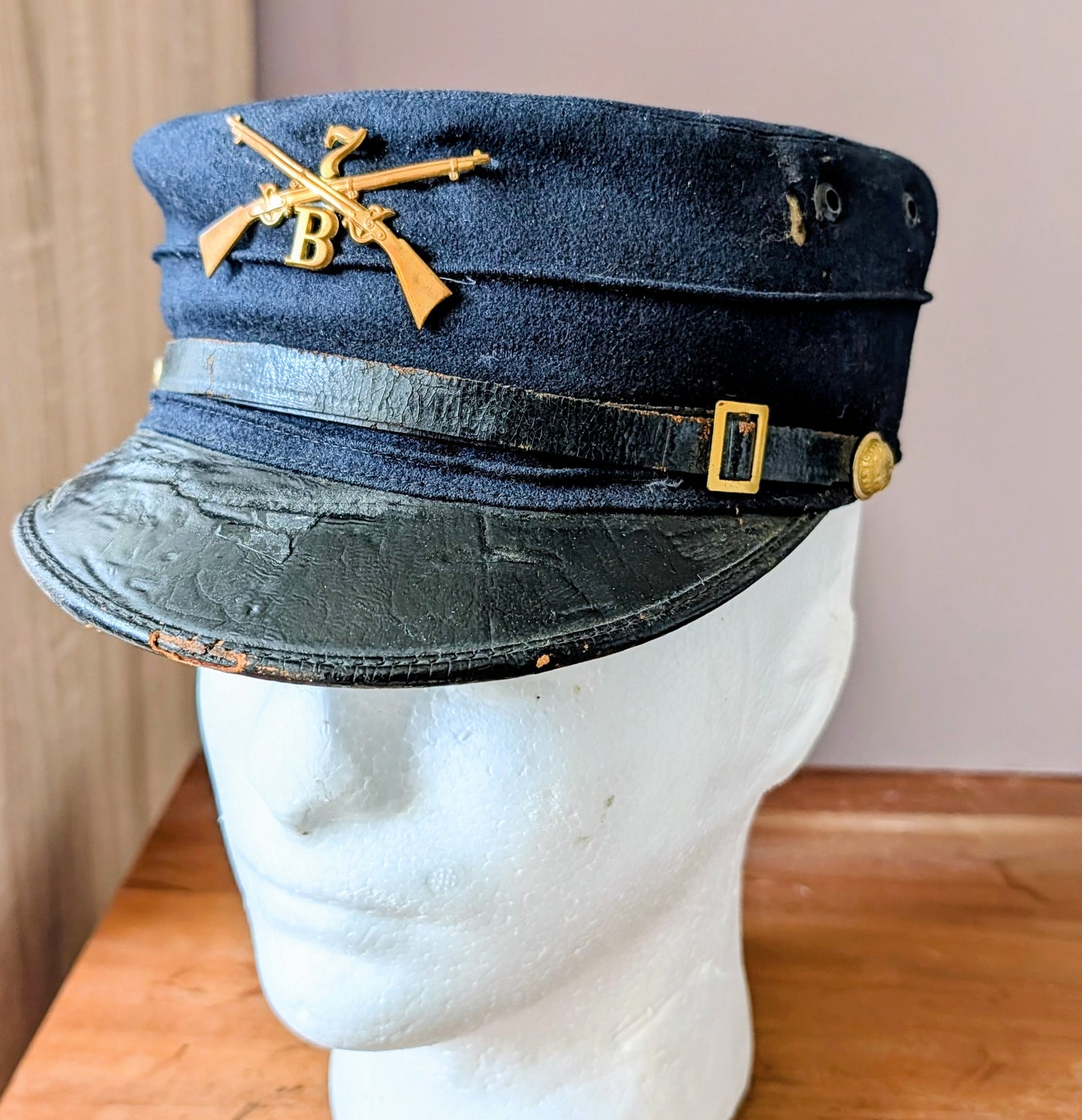 M1895 US Army Forage Cap 7th Infantry Company B New York Dated 1903