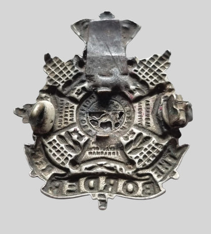 Victorian Border Regiment White Metal Cap Badge with an Old Repair