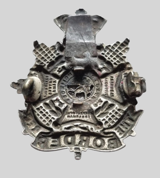 Victorian Border Regiment White Metal Cap Badge with an Old Repair
