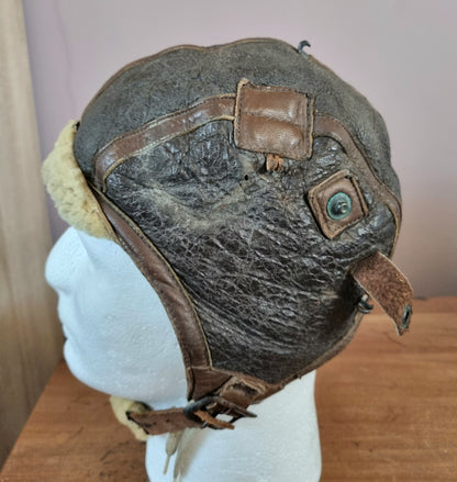 WW2 US Army Air Corps B-6 Leather Flying Helmet