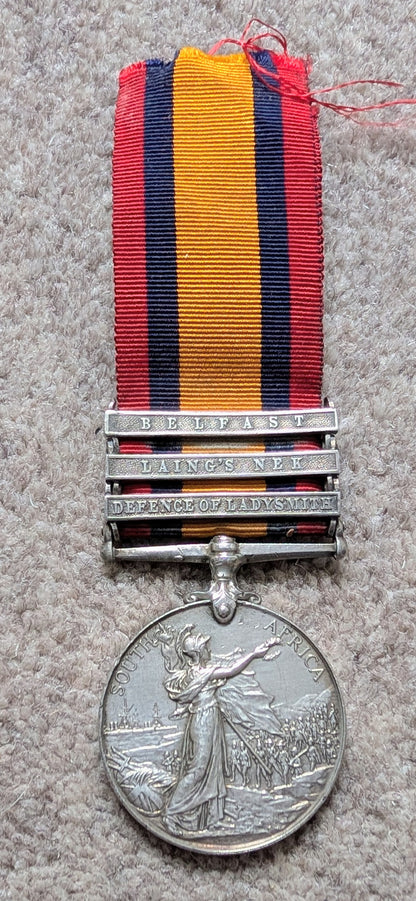 SOLD! Rare Rifle Brigade Sudan/Boer War Medals Set & Astrakhan Busby to Lt Harman DSO
