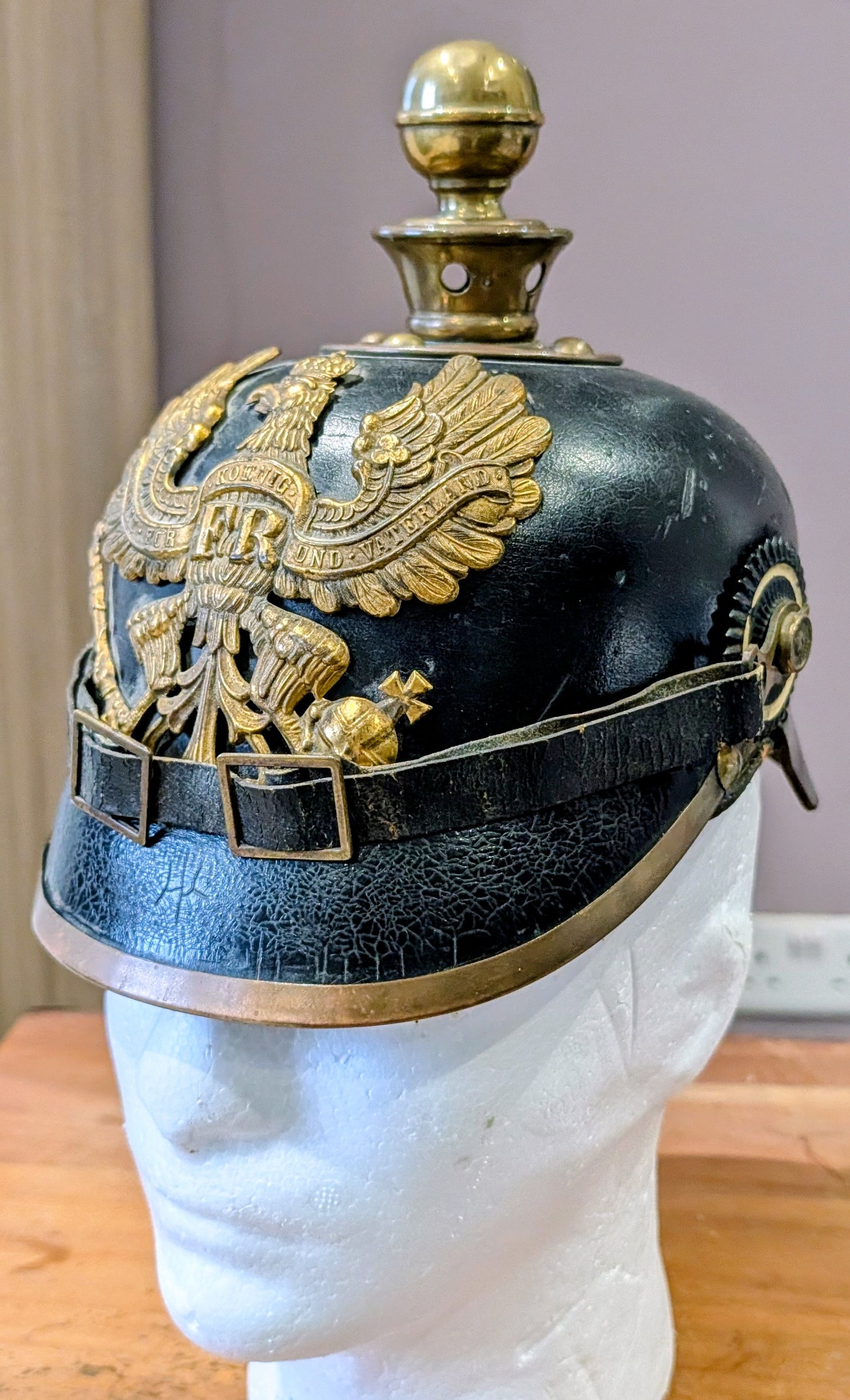M1897 WW1 German Army Prussian Enlisted Man's Artillery Kugelhelm