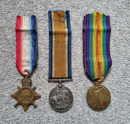 WW1 British Medal Trio Able Seaman R Hunter Merchant Fleet Auxiliary