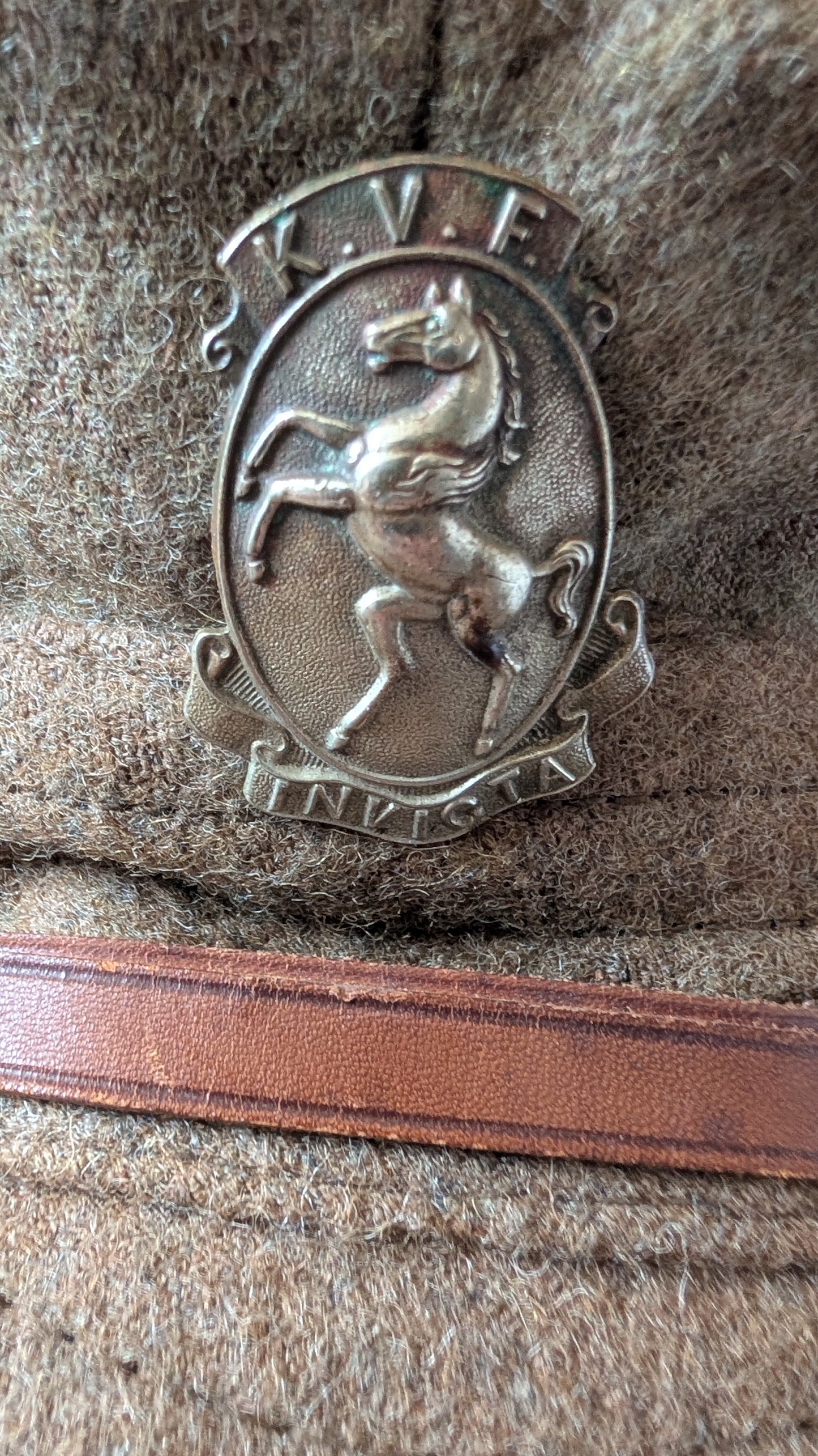 SOLD! WW1 British Army Wool Kent Volunteer Force Floppy Trench Cap Dated 1918
