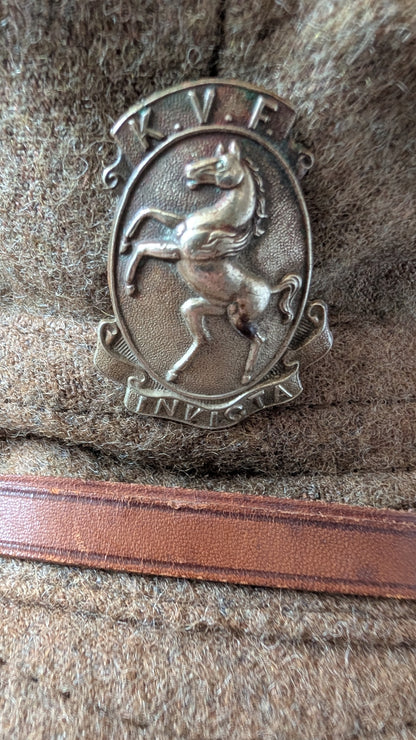 SOLD! WW1 British Army Wool Kent Volunteer Force Floppy Trench Cap Dated 1918