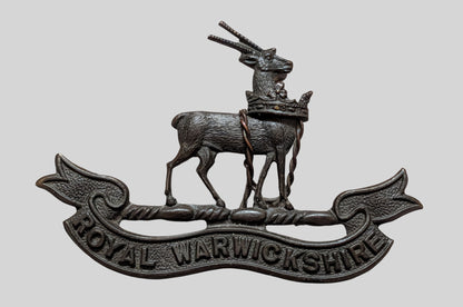Royal Warwickshire Regiment Officer's Bronze Collar Badge Pair