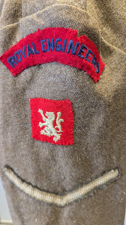 WW2 British Army 1940 Pattern Royal Engineers Scottish Command Battledress Jacket dated 1942