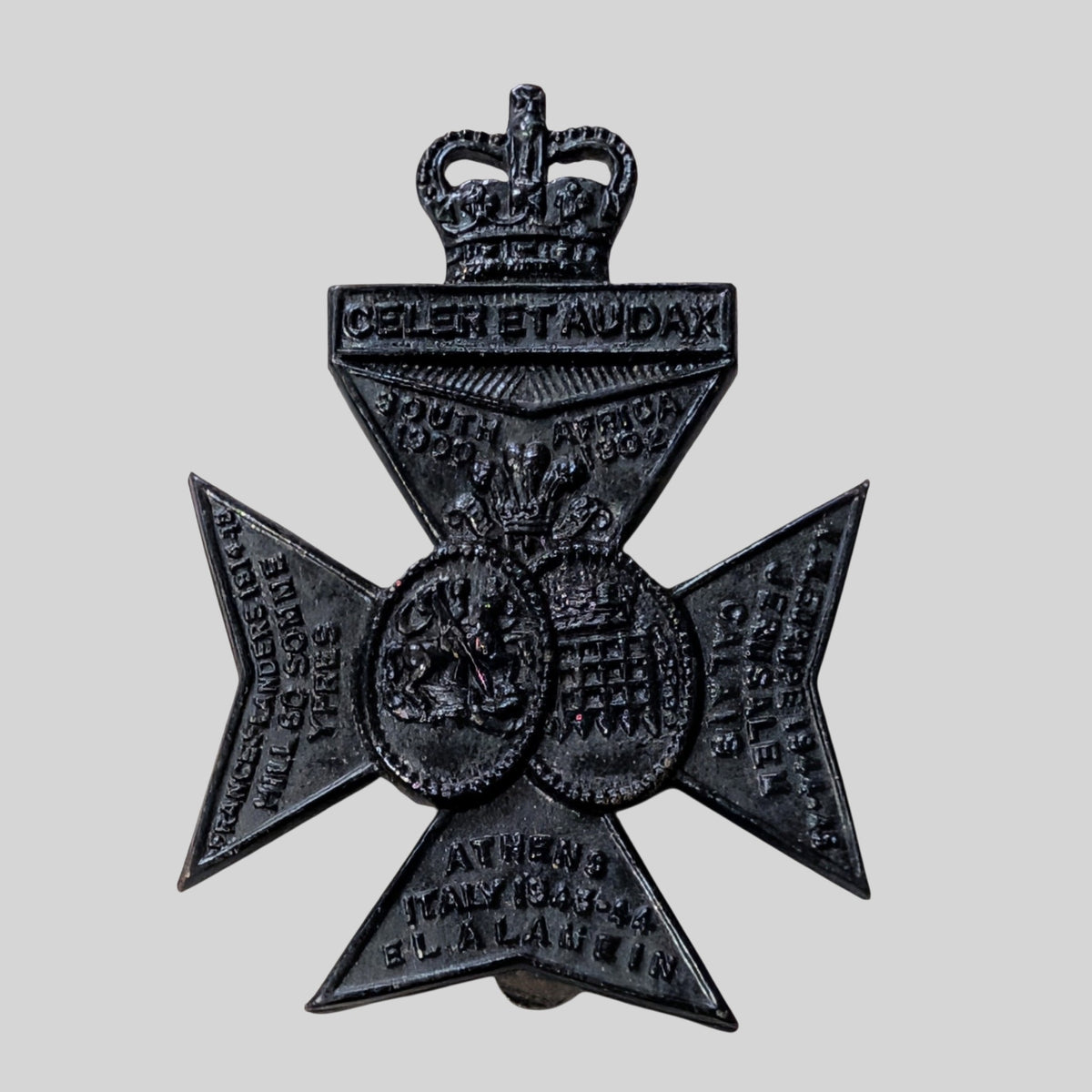 Queen's Royal Rifles Blackened Cap Badge 1961-66