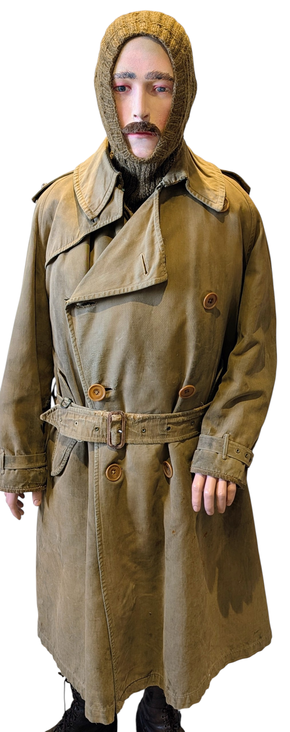 SOLD! Rare WW1 Burberry Officers Private Purchase Trench Coat with button-in Woollen Liner & Balaclava