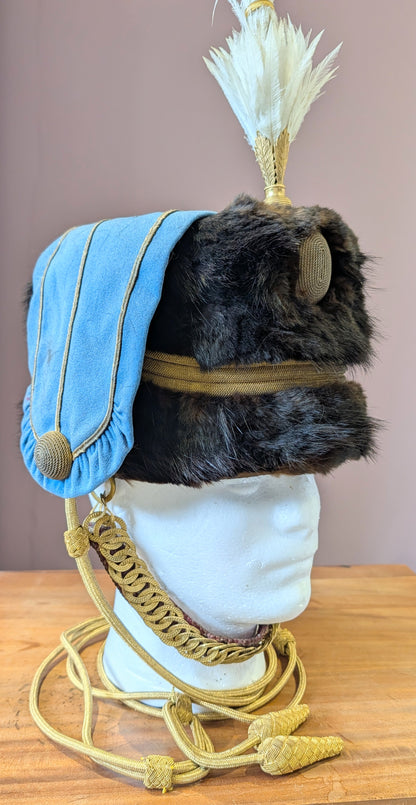 Rare Edwardian Pre WW1 3rd Hussars Officers Busby With White Feather Plume