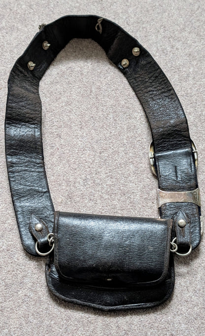 SOLD! Beautiful Edwardian Montgomeryshire Yeomanry CrossBelt & Pouch & Cover - Solid Silver Fittings