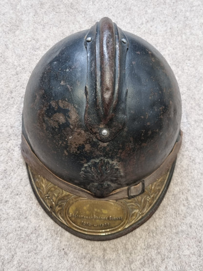 SOLD! WW1 French Infantry M15 ‘Adrian’ Helmet with Veterans Plate