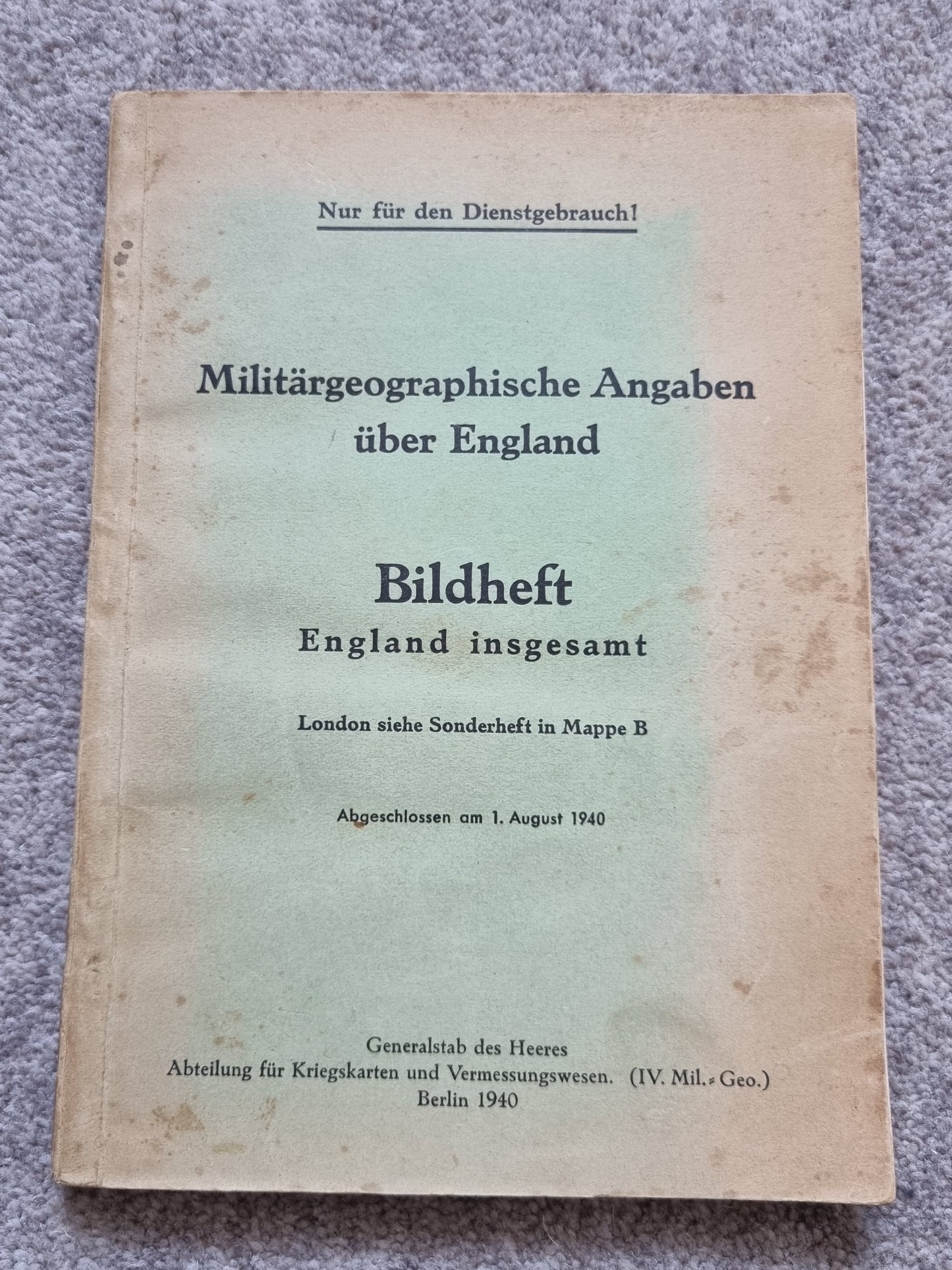 SOLD! Rare Operation Sealion  Planning Map Folder for England