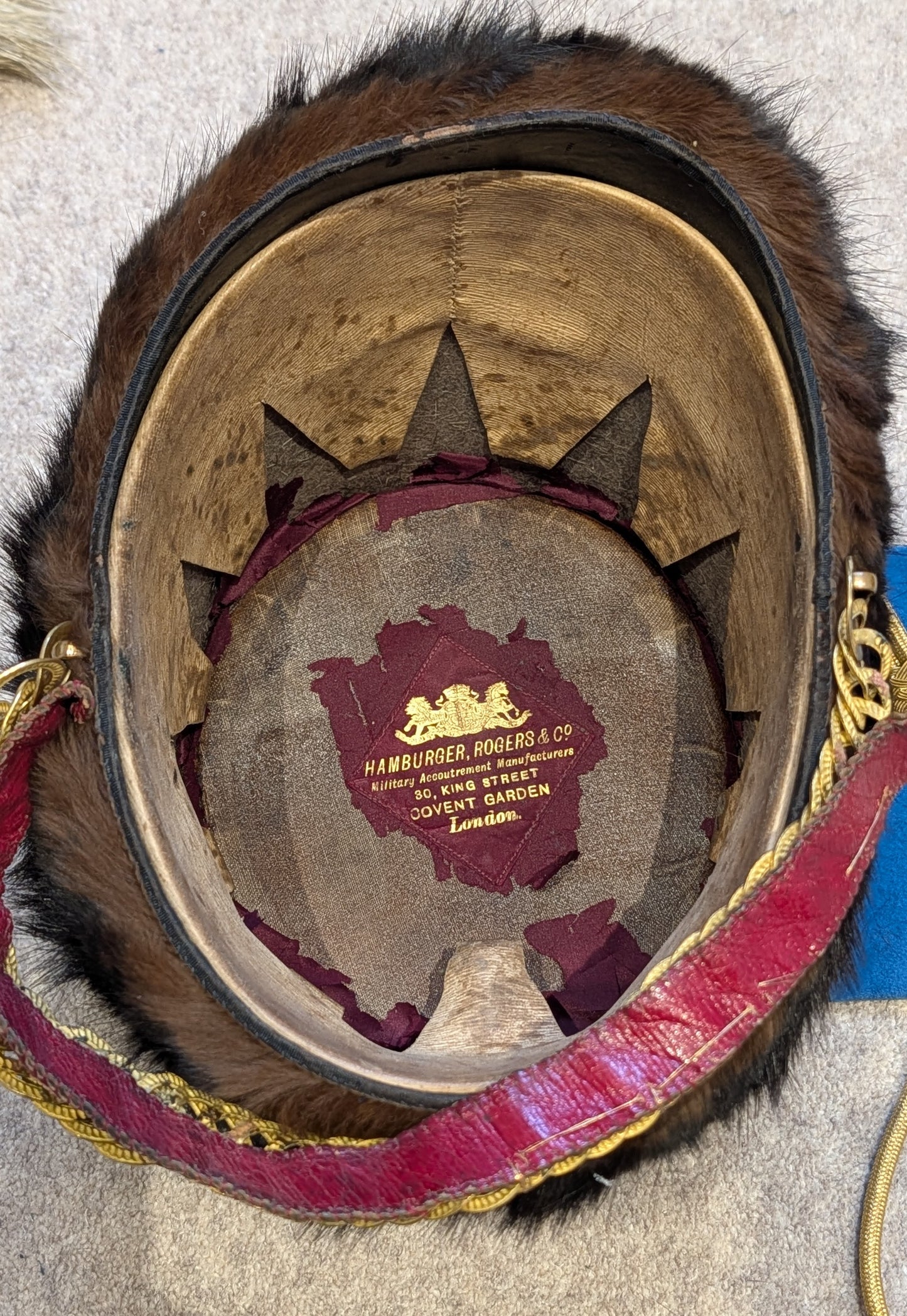 Rare Edwardian Pre WW1 3rd Hussars Officers Busby With White Feather Plume