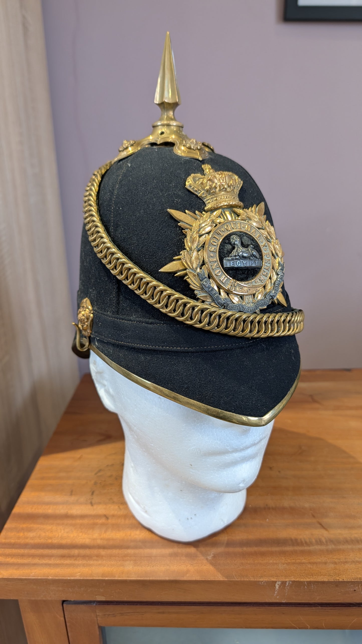 SOLD! Victorian South Staffordshire Home Service Helmet & Major's Scarlet Uniform