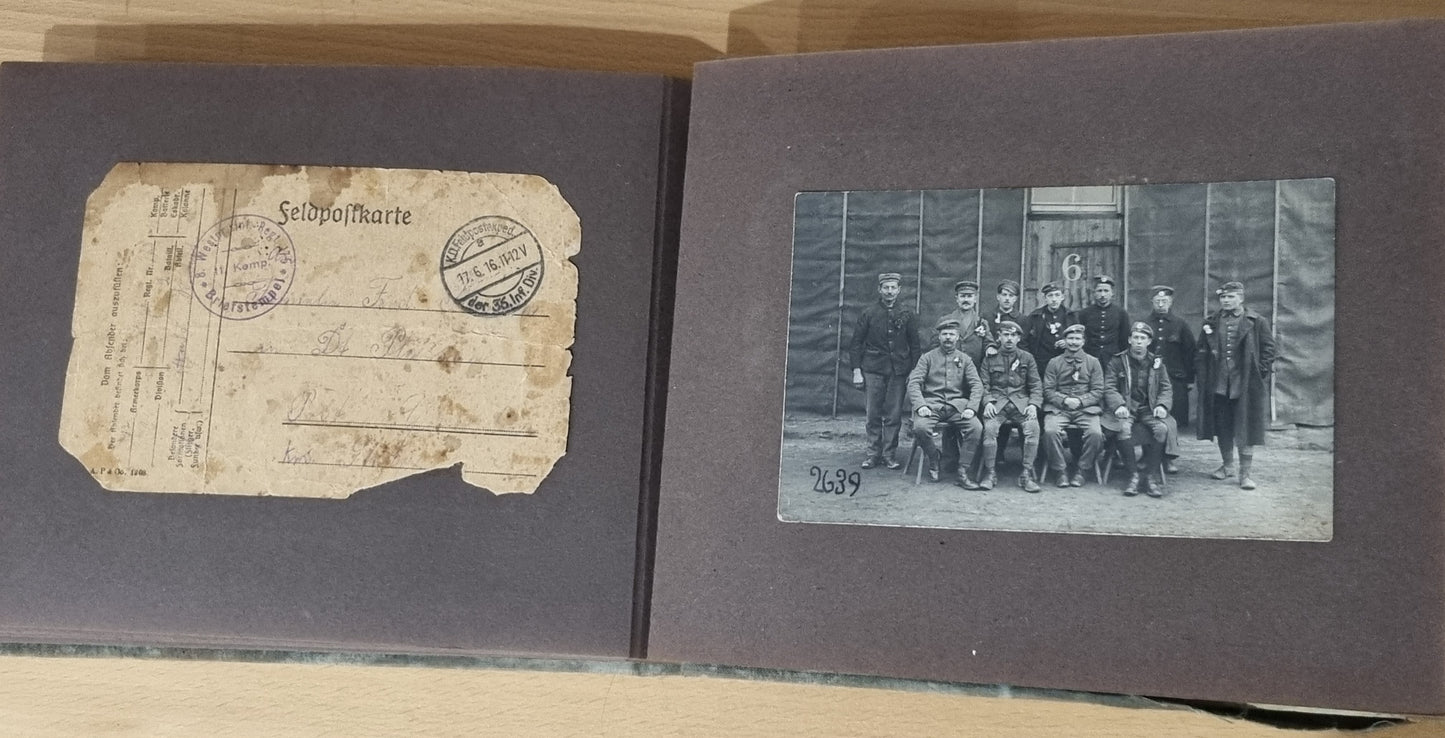 SOLD! WW1 German Army Soldier's Photo Album - 47 Photos + 7 Memorials
