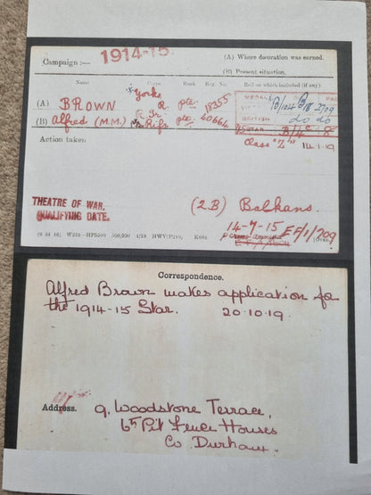 WW1 British Gallantry Military Medal Group to Alfred Brown, Royal Irish Rifles, Gallipoli