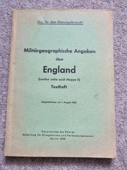 SOLD! Rare Operation Sealion  Planning Map Folder for England