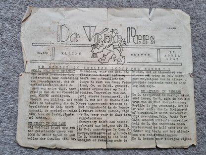 Rare WW2 Dutch Resistance Set - Plaque, Flag, Air Drop Leaflets & Newspapers