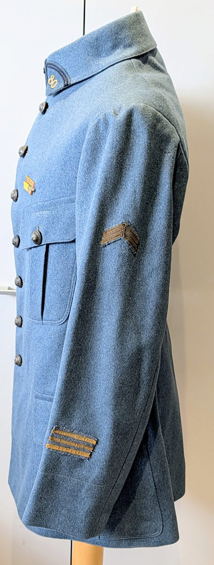 Rare Fine Quality WW1 M1913 French Horizon Blue Captains Tunic jacket 80th Infantry