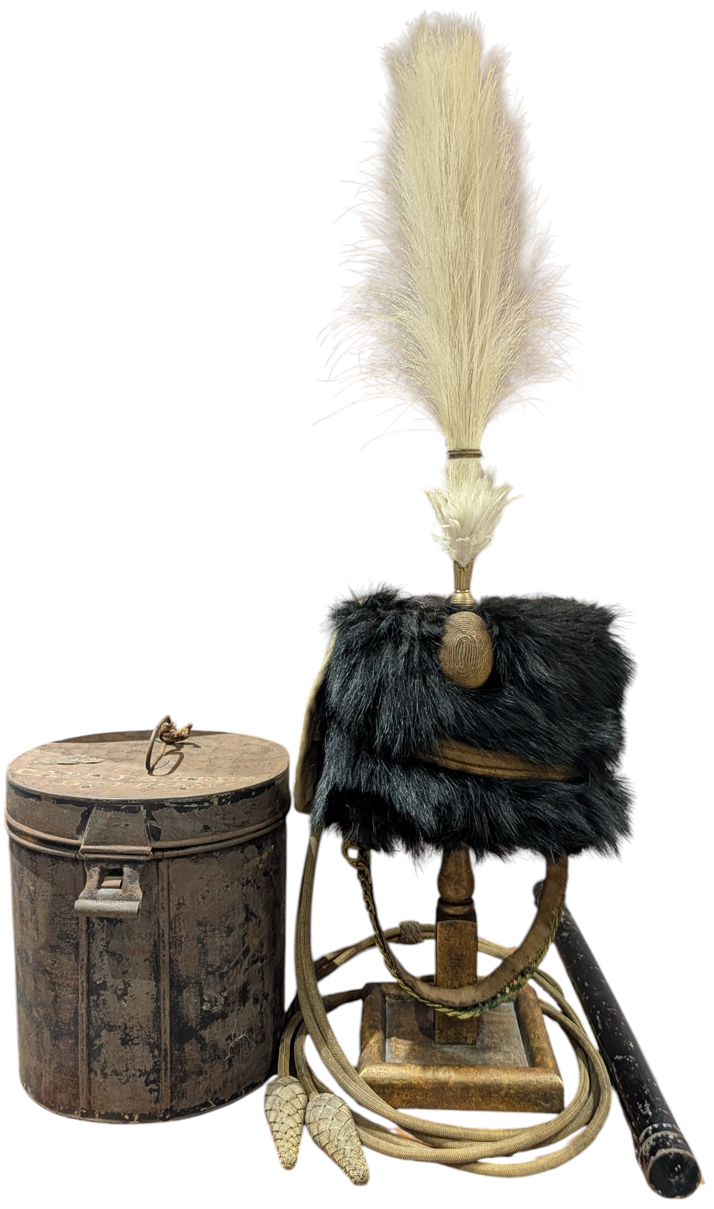 SOLD! Fantastic Pre WW1 13th Hussars Officers Busby & Tin Named to Triple DSO Winner Capt J G Rees