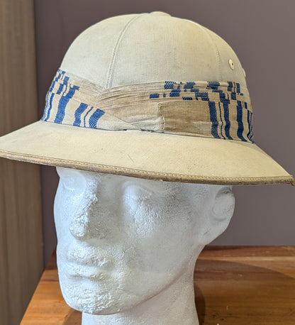 Unusual WW2 British Army Pith Helmet With Indian Regimental Puggaree