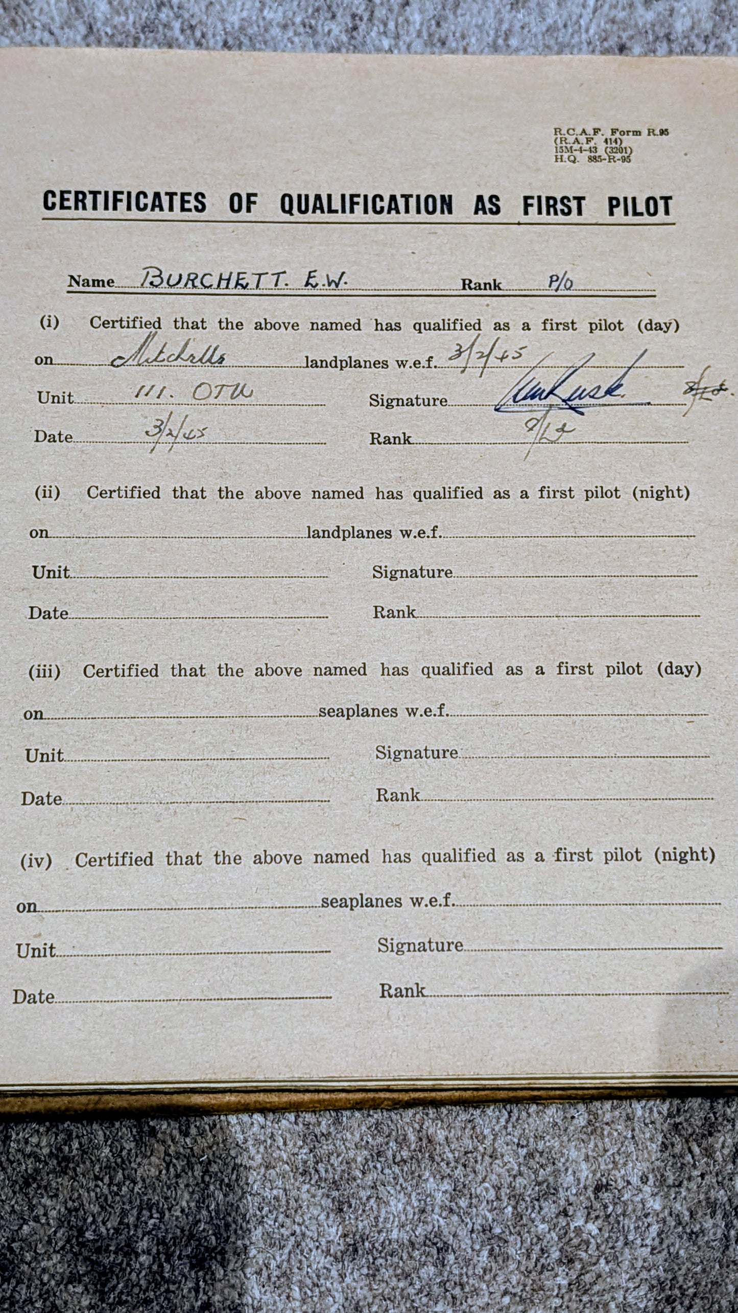 SOLD! WW2 RCAF Flying Log Book E  W Burchett With 2 Of His Photo Albums