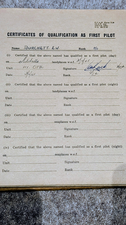 SOLD! WW2 RCAF Flying Log Book E  W Burchett With 2 Of His Photo Albums