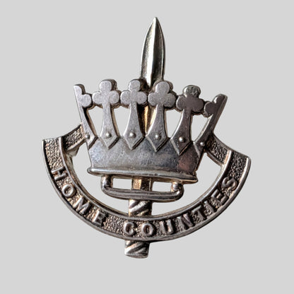 Rare Home Counties Brigade Hallmarked Silver Cap Badge 1961 By Gaunt