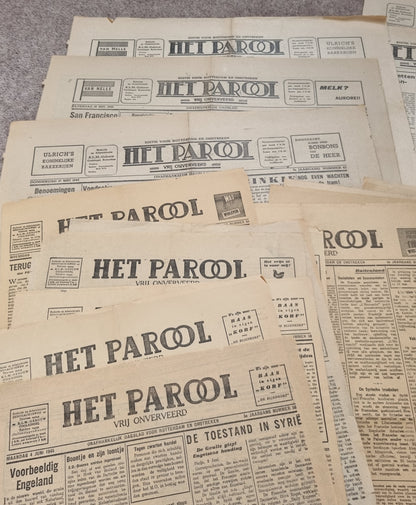 70 Editions of WW2 Dutch Resistance Newspaper ‘HET PAROOL’ May-Aug 1945