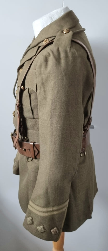 WW1 Royal Scots Uniform Cutaway Cuff Rank Jacket Trews Glengarry & Sam Browne