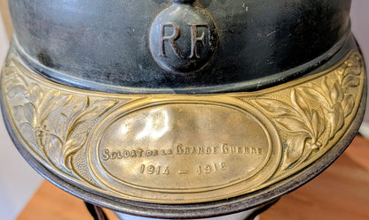 WW1 French Infantry M15 ‘Adrian’ Helmet With Veterans Plate