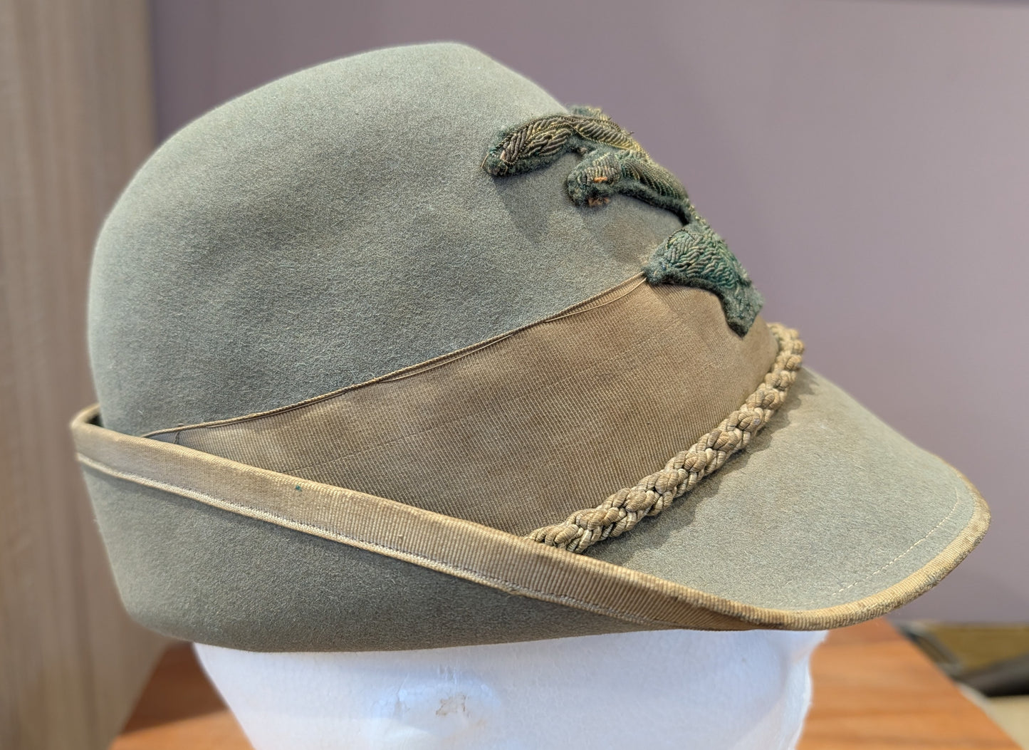 SOLD! Late 1940s Italian Army Enlisted Man's Alpini Autieri Cap with Nappina