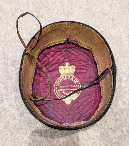 Fantastic Rare Original Victorian 4th Hussars Officers Pill Box hat & Chinstrap