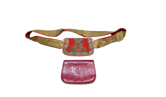 Victorian 7th Hussars CrossBelt & Bullion Wire Pouch & Leather Cover