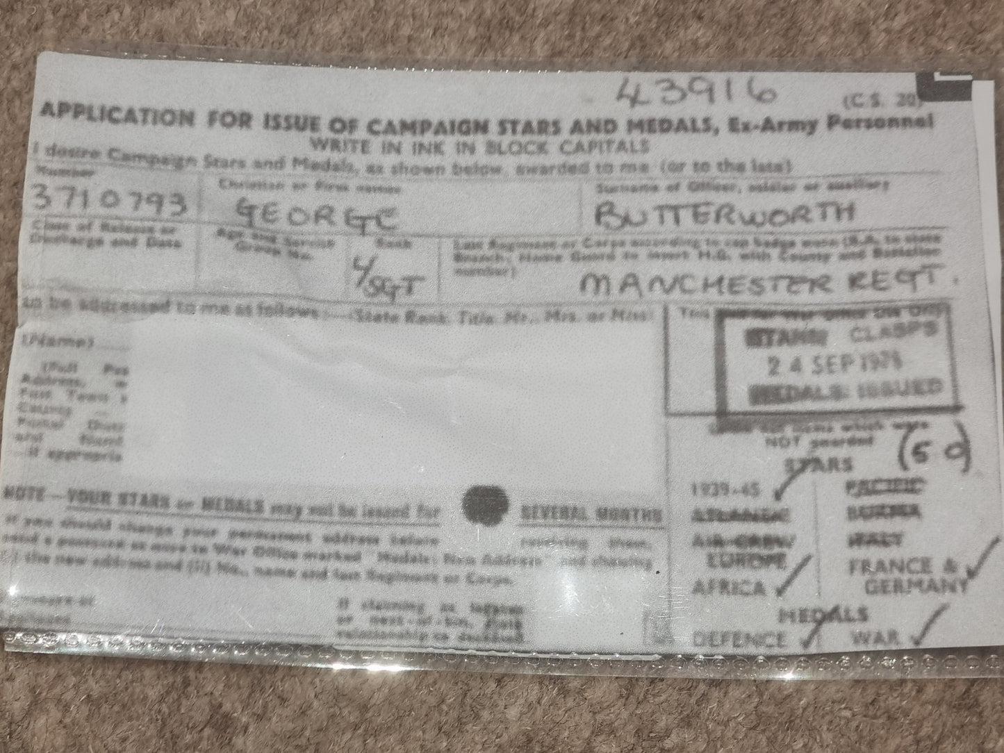 SOLD! WW2 Tropical KD Uniform collection with Jacket Trousers Badges Dog Tags Papers KORL - George Butterworth