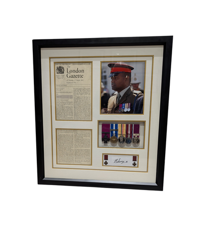 Unique Framed Victoria Cross VC Recipient Signed Celebration - Pte Johnson Beharry