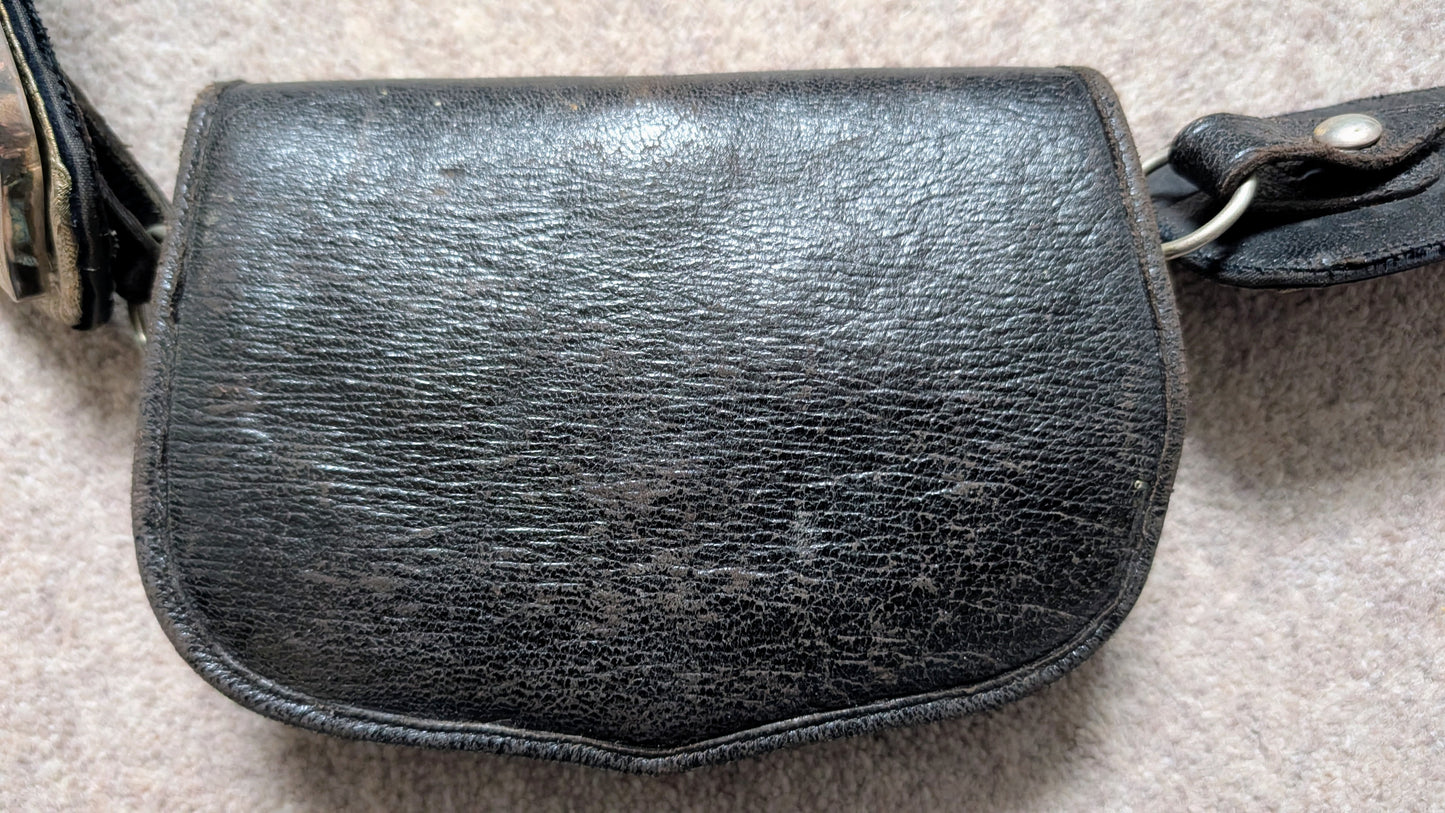 SOLD! Beautiful Edwardian Montgomeryshire Yeomanry CrossBelt & Pouch & Cover - Solid Silver Fittings