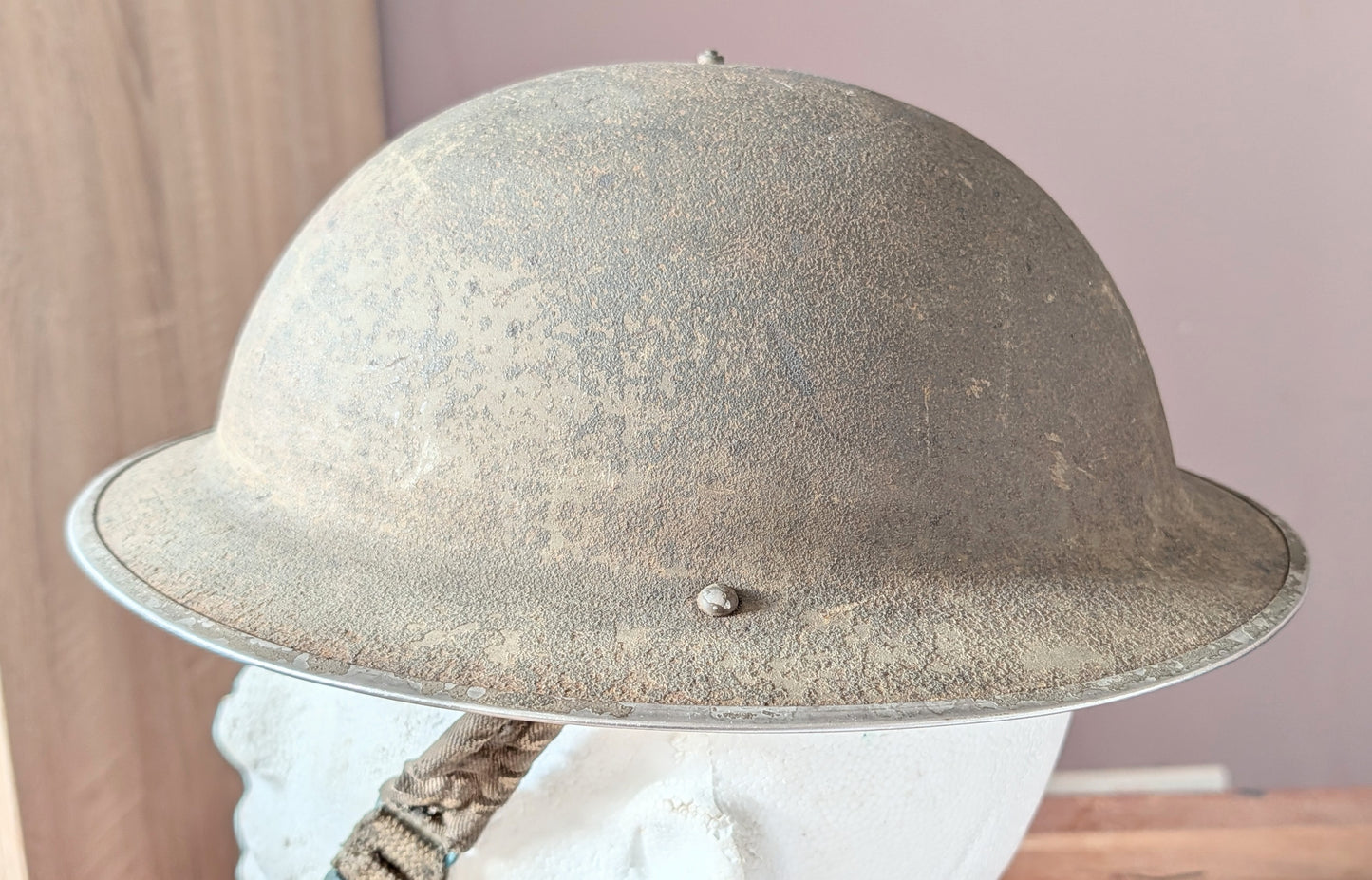 Early WW2 Dunkirk Era British Army Brodie Combat Helmet Dated 1938/9