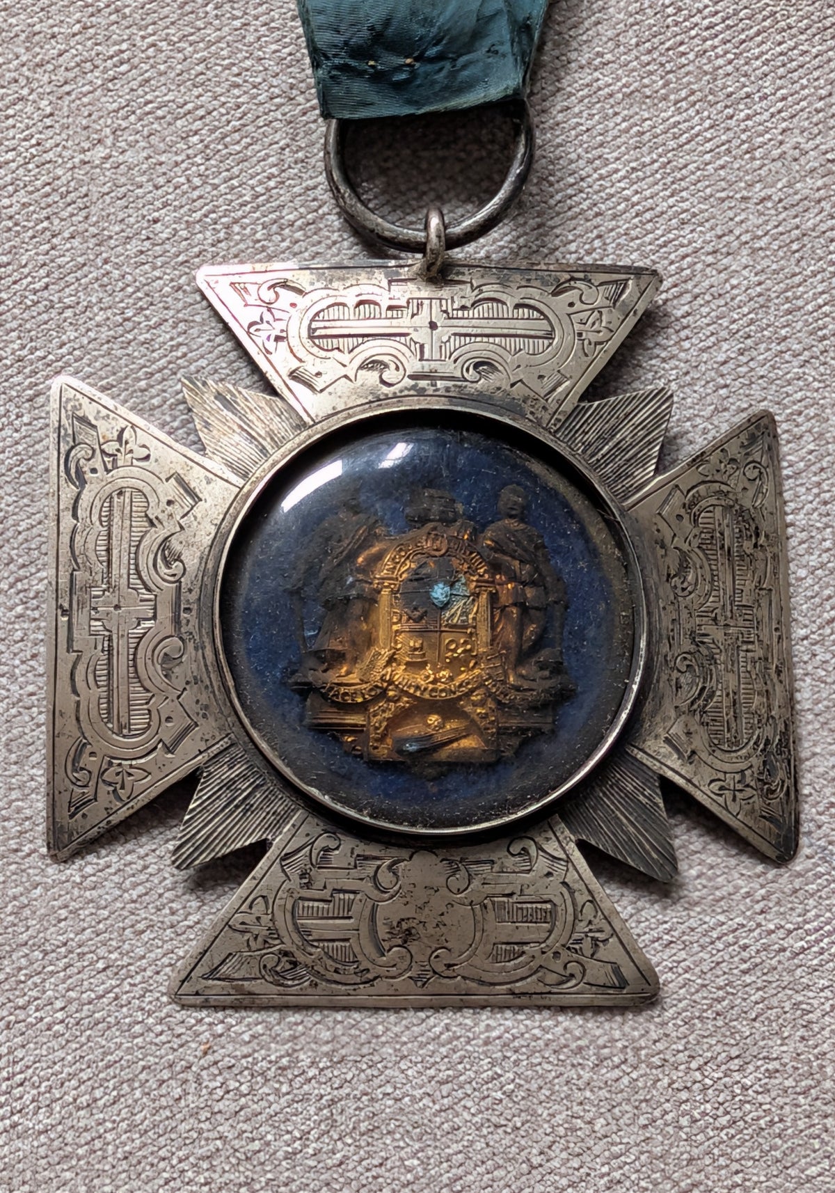 Victorian Hallmarked Silver United Ancient Order Of Druids Fraternal Jewel Medal