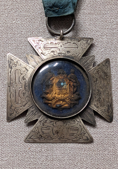 Victorian Hallmarked Silver United Ancient Order Of Druids Fraternal Jewel Medal