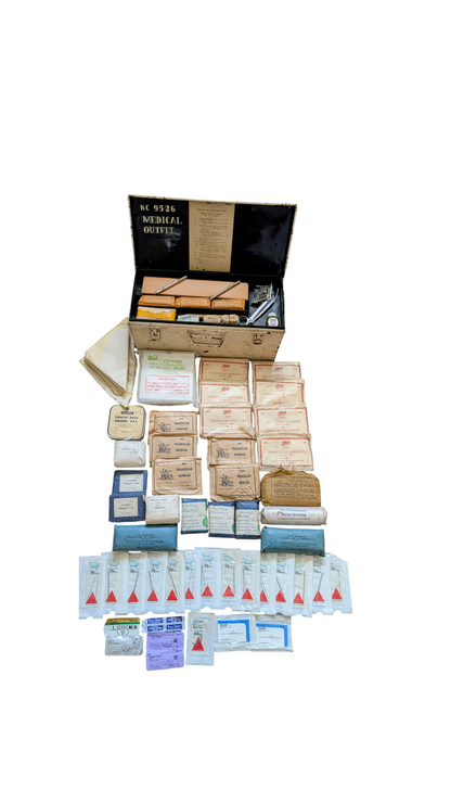 WW2 Emergency Fire Brigade Medical First Aid Tin Box with Contents 1941